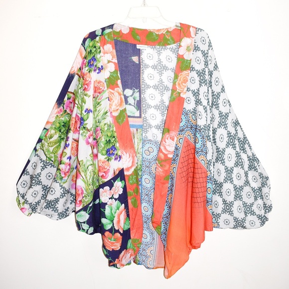 Anthropologie Dylan Floral Cocoon Kimono One Size - Picture 6 of 11